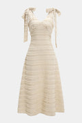 Tie-Up V-Neck Ribbed Sleeveless Maxi Dress
