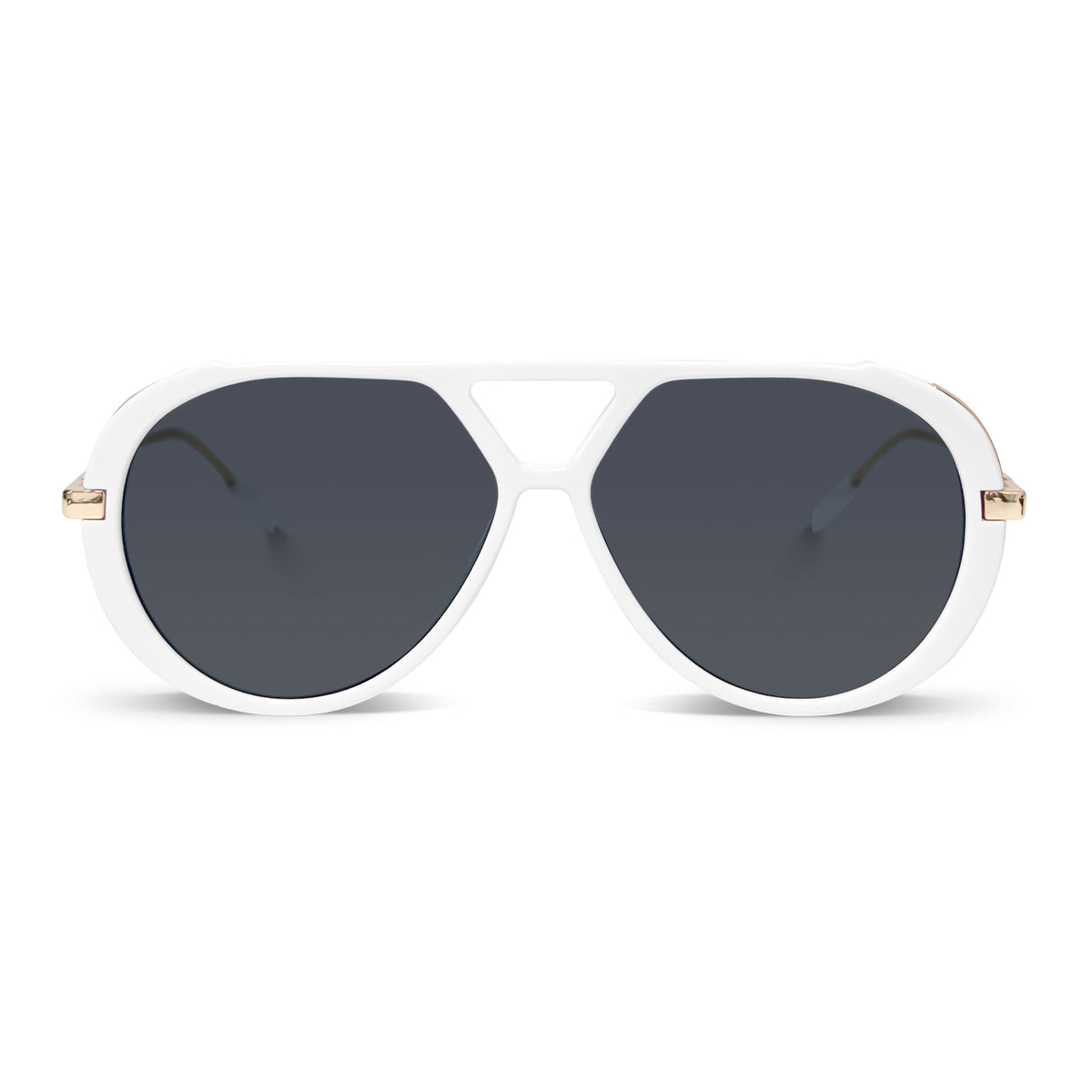 White & Gold with Black Lens